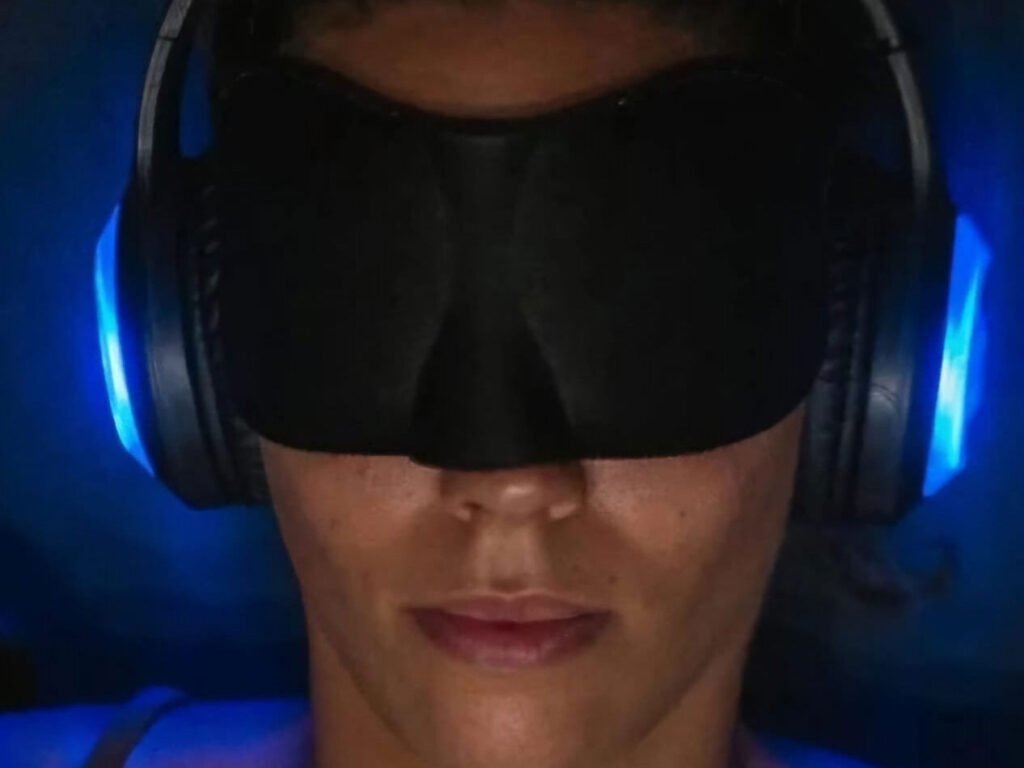 9d breathwork, showing headphones and eye mask